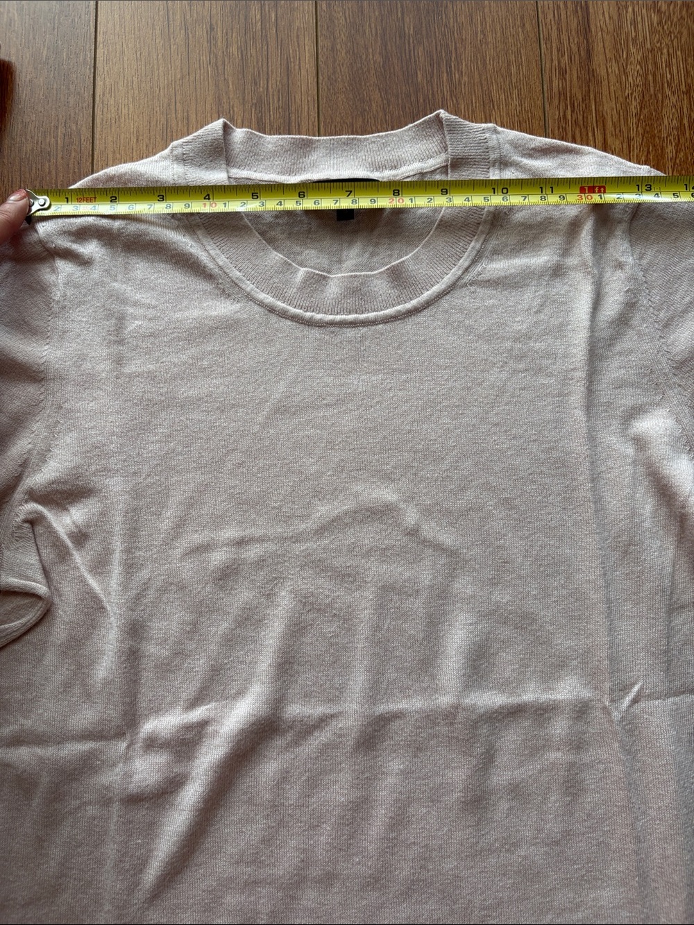 Quince Lightweight Cotton Cashmere Crew Sweater Sugar Stone (Pale Pink) Sm EUC - Picture 7 of 10